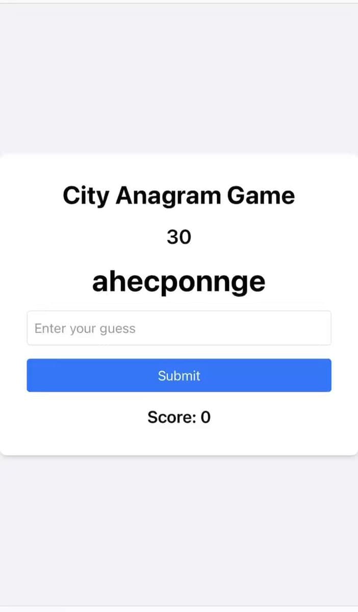 Anagram Game with Replit